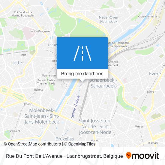 Rue Du Pont De L'Avenue - Laanbrugstraat kaart