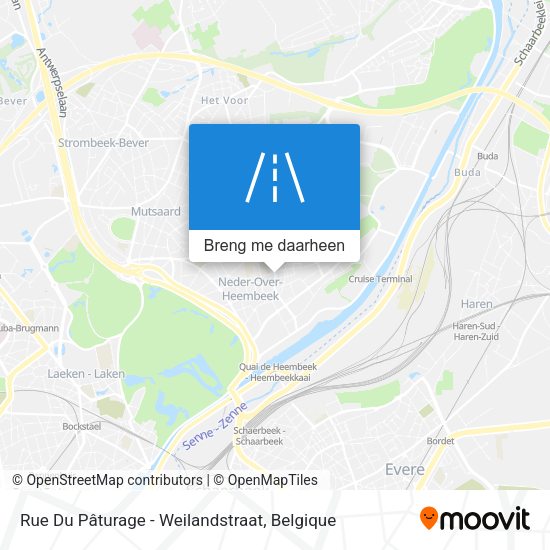 Rue Du Pâturage - Weilandstraat kaart