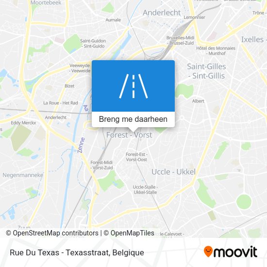 Rue Du Texas - Texasstraat kaart