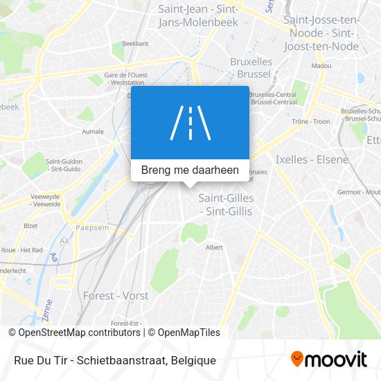 Rue Du Tir - Schietbaanstraat kaart