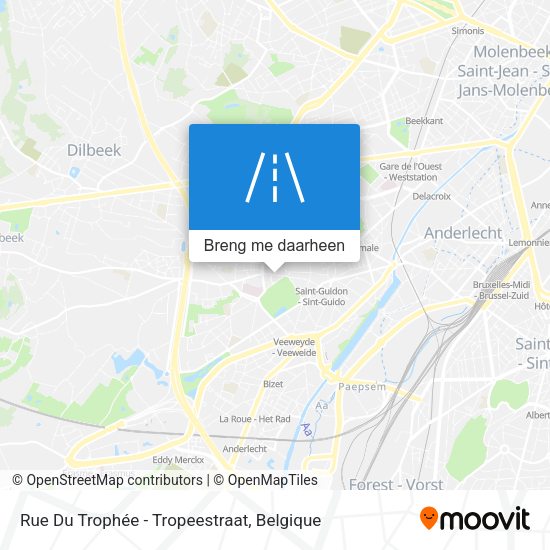 Rue Du Trophée - Tropeestraat kaart