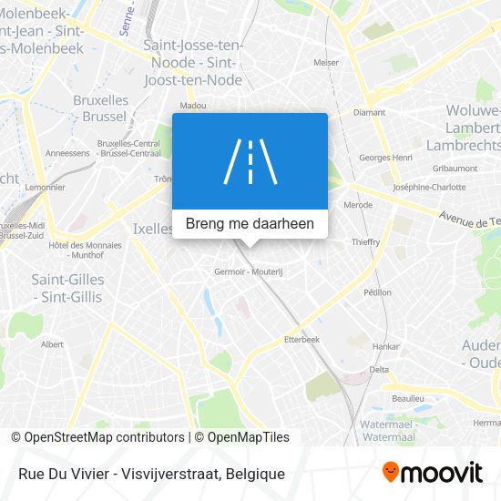 Rue Du Vivier - Visvijverstraat kaart