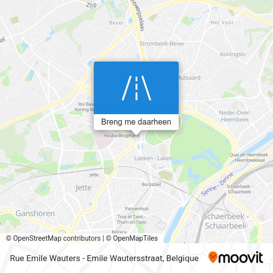 Rue Emile Wauters - Emile Wautersstraat kaart
