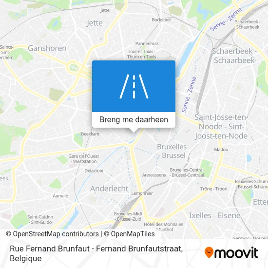 Rue Fernand Brunfaut - Fernand Brunfautstraat kaart