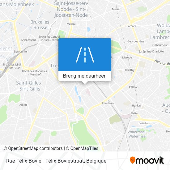 Rue Félix Bovie - Félix Boviestraat kaart
