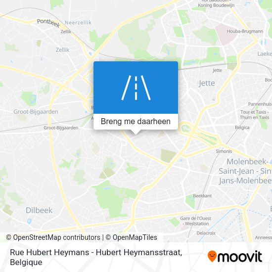 Rue Hubert Heymans - Hubert Heymansstraat kaart