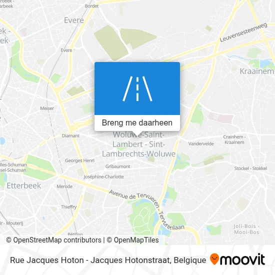 Rue Jacques Hoton - Jacques Hotonstraat kaart