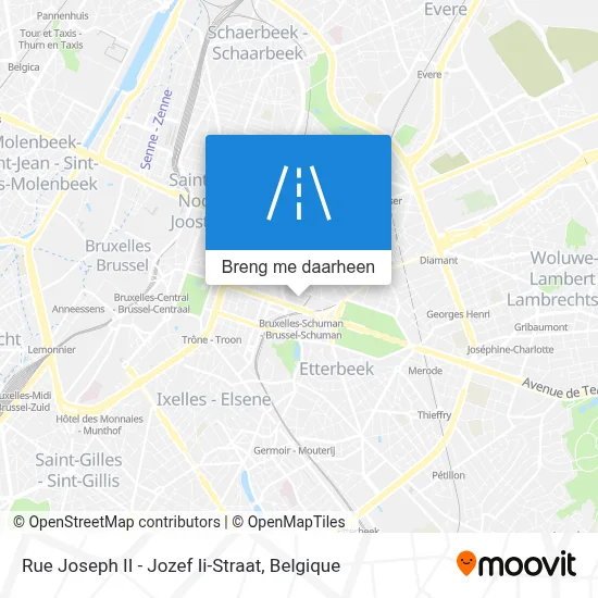 Rue Joseph II - Jozef Ii-Straat kaart