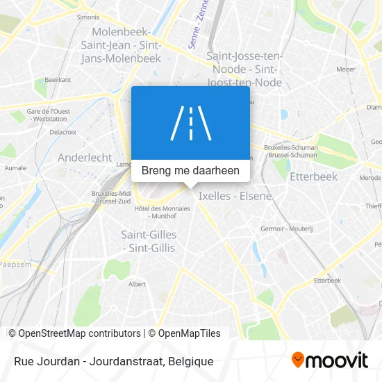 Rue Jourdan - Jourdanstraat kaart