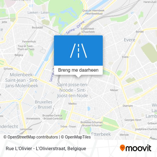 Rue L'Olivier - L'Olivierstraat kaart