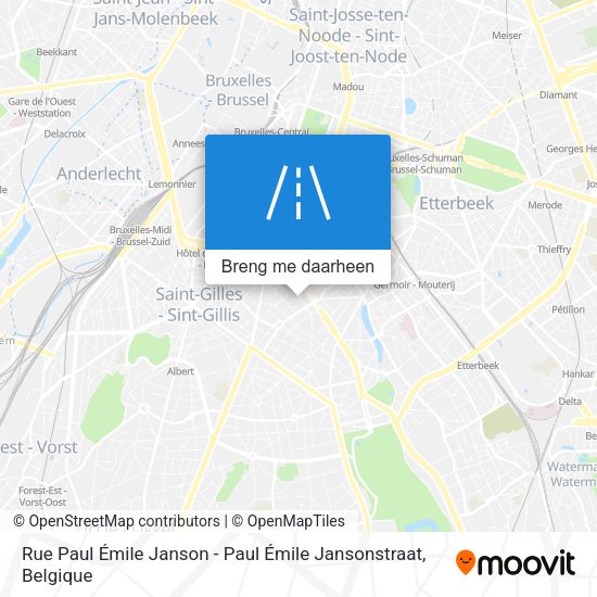 Rue Paul Émile Janson - Paul Émile Jansonstraat kaart