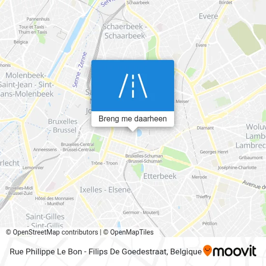 Rue Philippe Le Bon - Filips De Goedestraat kaart
