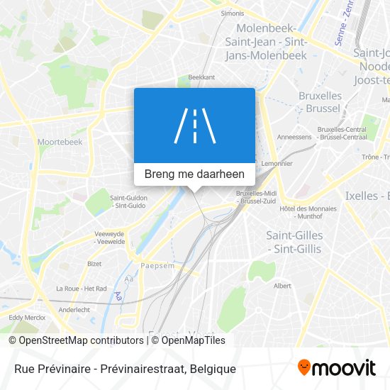 Rue Prévinaire - Prévinairestraat kaart