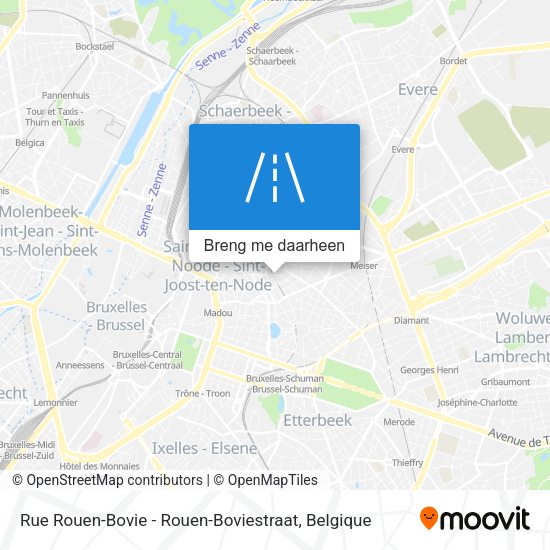 Rue Rouen-Bovie - Rouen-Boviestraat kaart