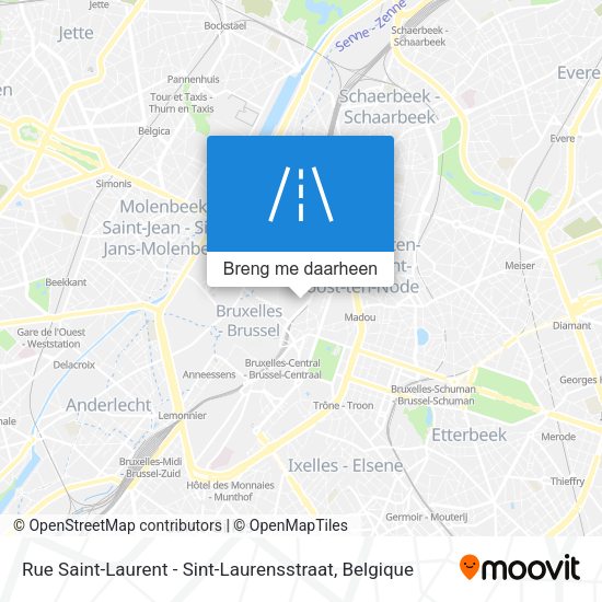 Rue Saint-Laurent - Sint-Laurensstraat kaart