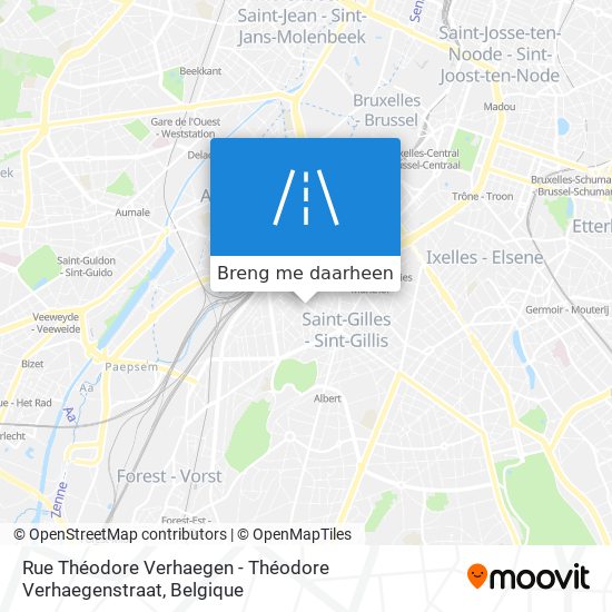 Rue Théodore Verhaegen - Théodore Verhaegenstraat kaart