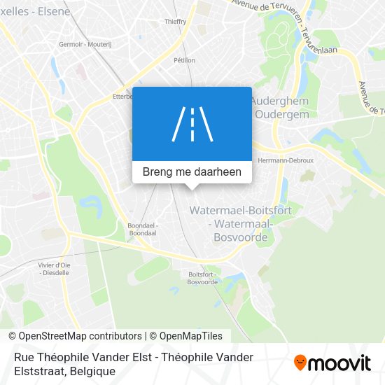 Rue Théophile Vander Elst - Théophile Vander Elststraat kaart