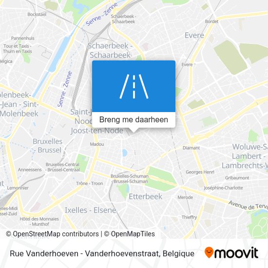 Rue Vanderhoeven - Vanderhoevenstraat kaart