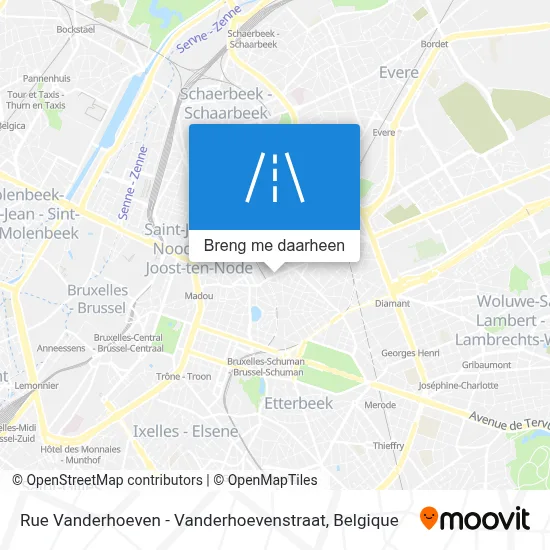Rue Vanderhoeven - Vanderhoevenstraat kaart