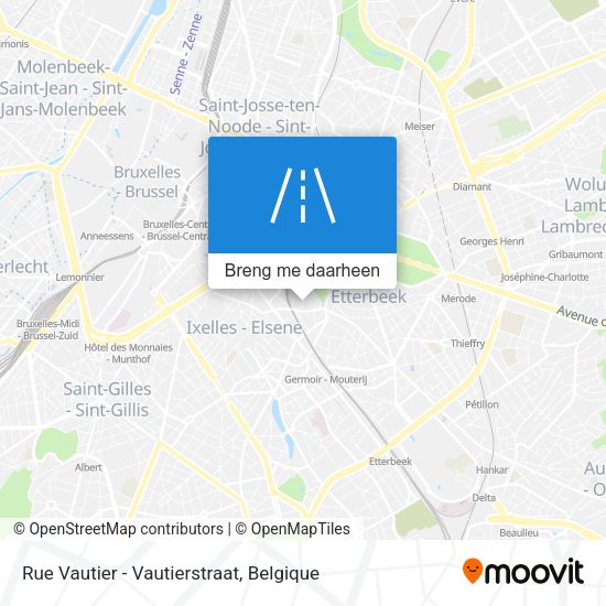 Rue Vautier - Vautierstraat kaart