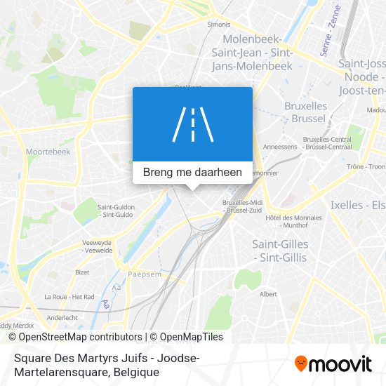 Square Des Martyrs Juifs - Joodse-Martelarensquare kaart