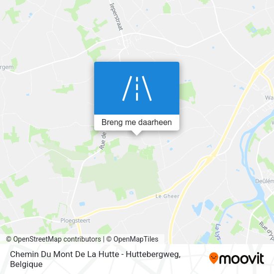 Chemin Du Mont De La Hutte - Huttebergweg kaart