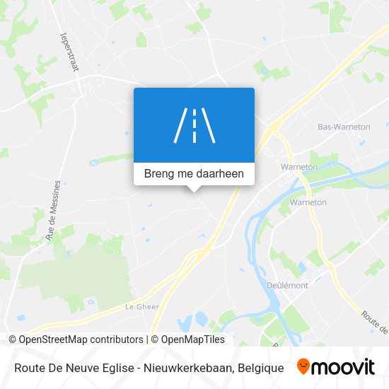 Route De Neuve Eglise - Nieuwkerkebaan kaart