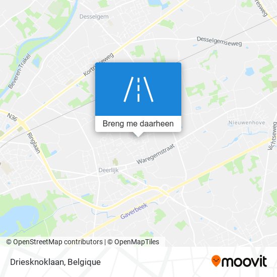 Driesknoklaan kaart