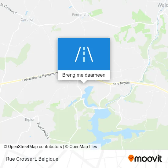 Rue Crossart kaart