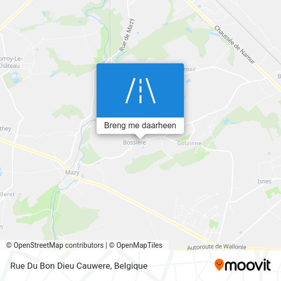 Rue Du Bon Dieu Cauwere kaart