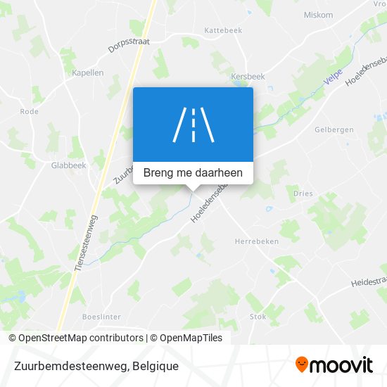 Zuurbemdesteenweg kaart