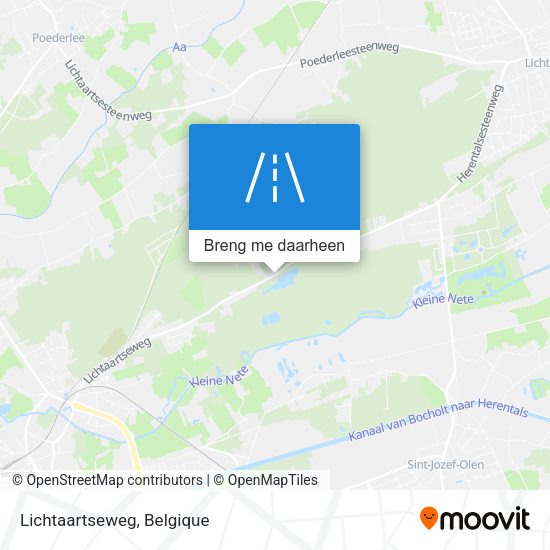 Lichtaartseweg kaart