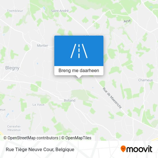 Rue Tiège Neuve Cour kaart