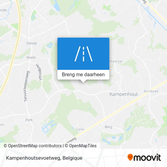 Kampenhoutsevoetweg kaart