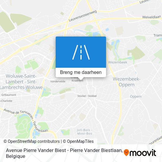 Avenue Pierre Vander Biest - Pierre Vander Biestlaan kaart