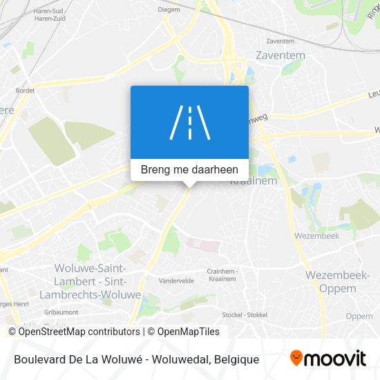 Boulevard De La Woluwé - Woluwedal kaart