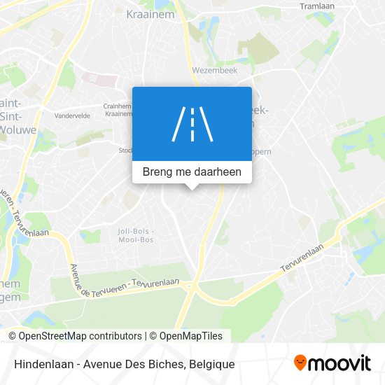Hindenlaan - Avenue Des Biches kaart