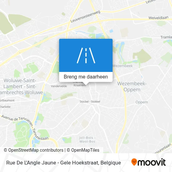 Rue De L'Angle Jaune - Gele Hoekstraat kaart