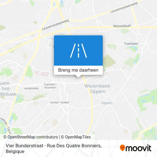 Vier Bunderstraat - Rue Des Quatre Bonniers kaart