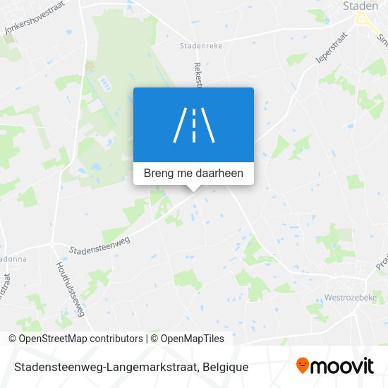 Stadensteenweg-Langemarkstraat kaart