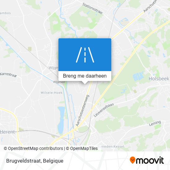 Brugveldstraat kaart