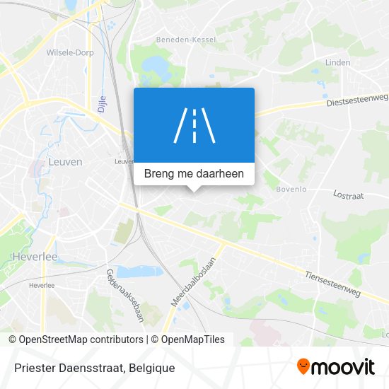 Priester Daensstraat kaart