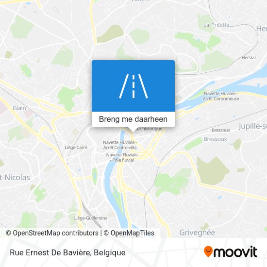 Rue Ernest De Bavière kaart
