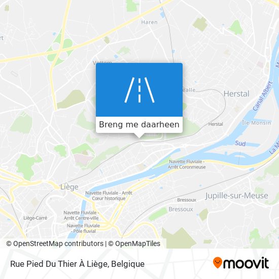 Rue Pied Du Thier À Liège kaart