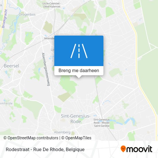 Rodestraat - Rue De Rhode kaart