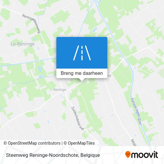 Steenweg Reninge-Noordschote kaart