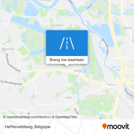 Heffenveldweg kaart