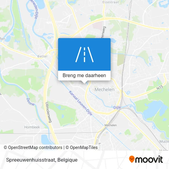 Spreeuwenhuisstraat kaart