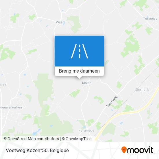 Voetweg Kozen°50 kaart