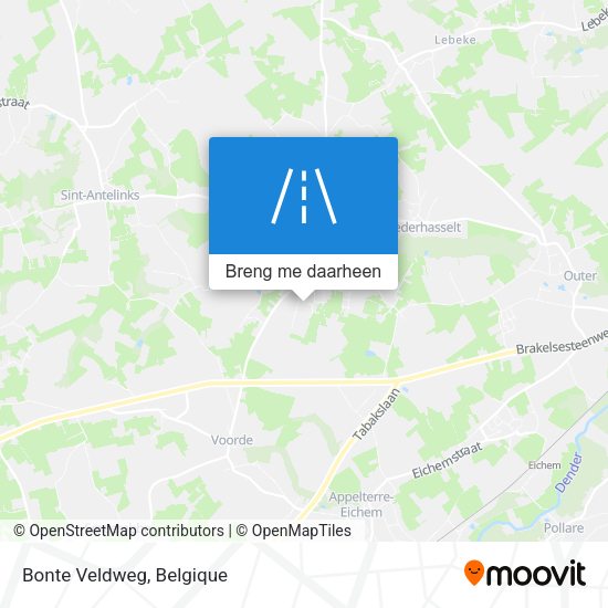 Bonte Veldweg kaart